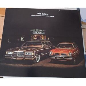 1975 Pontiac Safaris Station Wagon Sales Brochure Grand Safari LeMans Astre